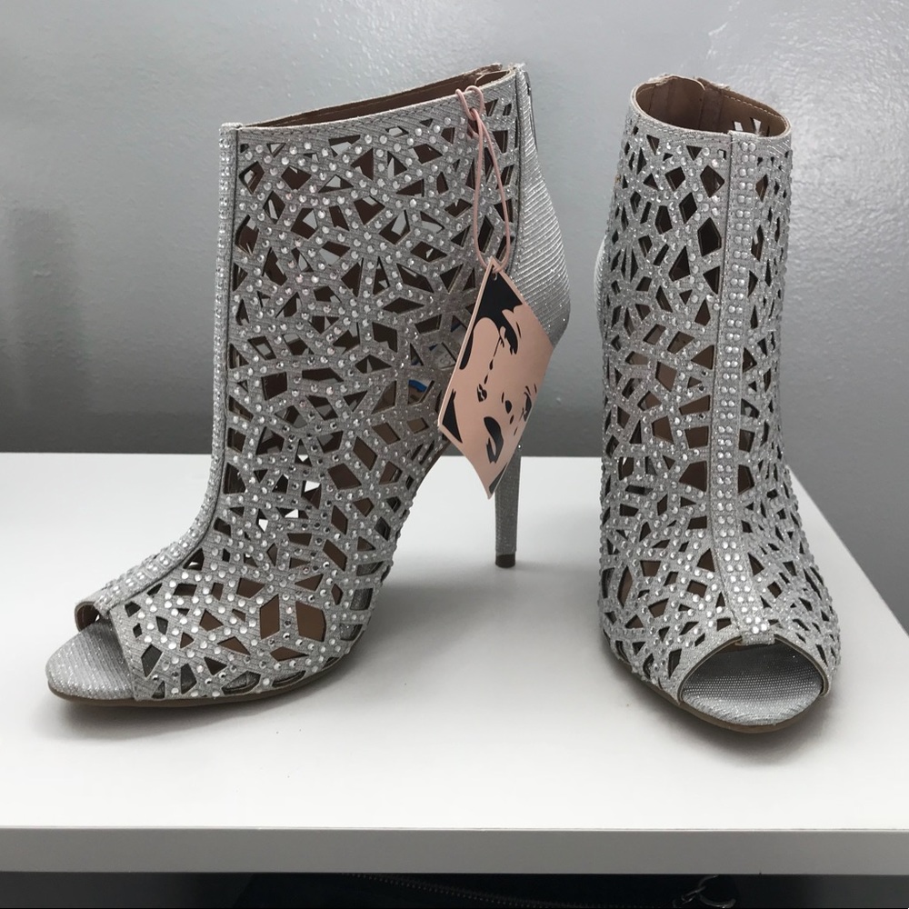 Silver Rhinestone Heels